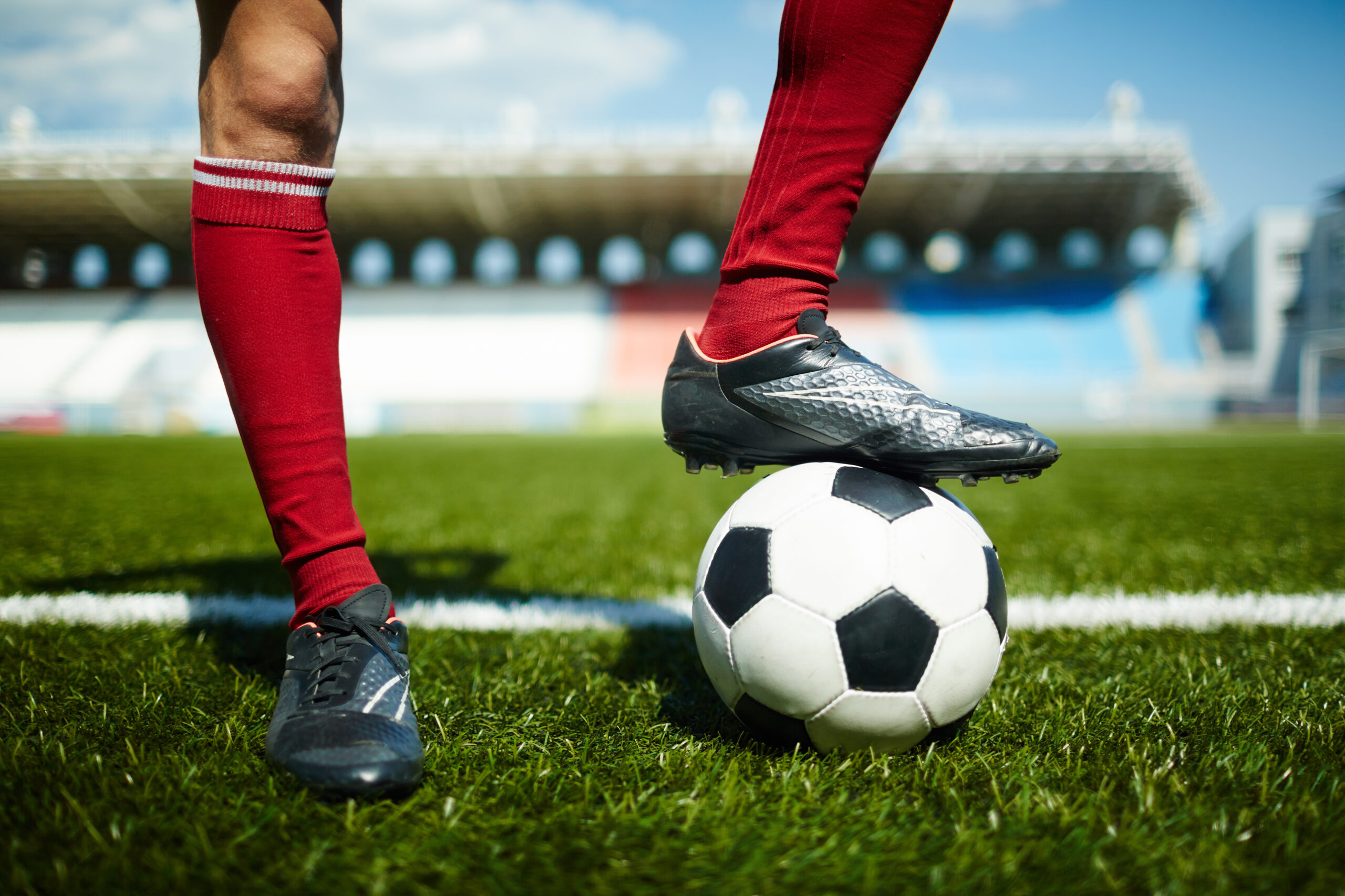 Stock image of a footballer